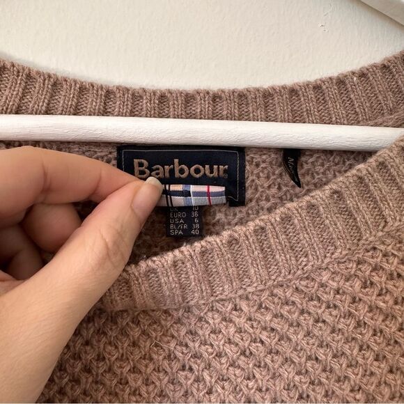 Barbour Heather Knit Color Block Wool Blend Sweater Size 6 - Picture 5 of 6